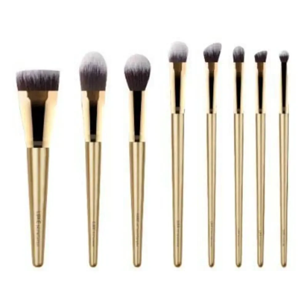 Luxie Glitter and Gold Brush Set 9 Piece With Pouch